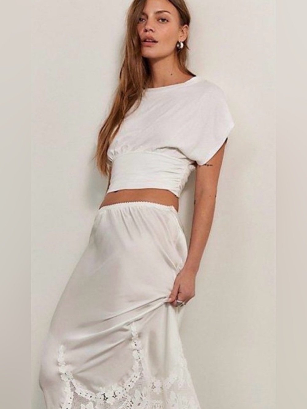NWT FREE PEOPLE RALPHIE TEE CLEAN IVORY